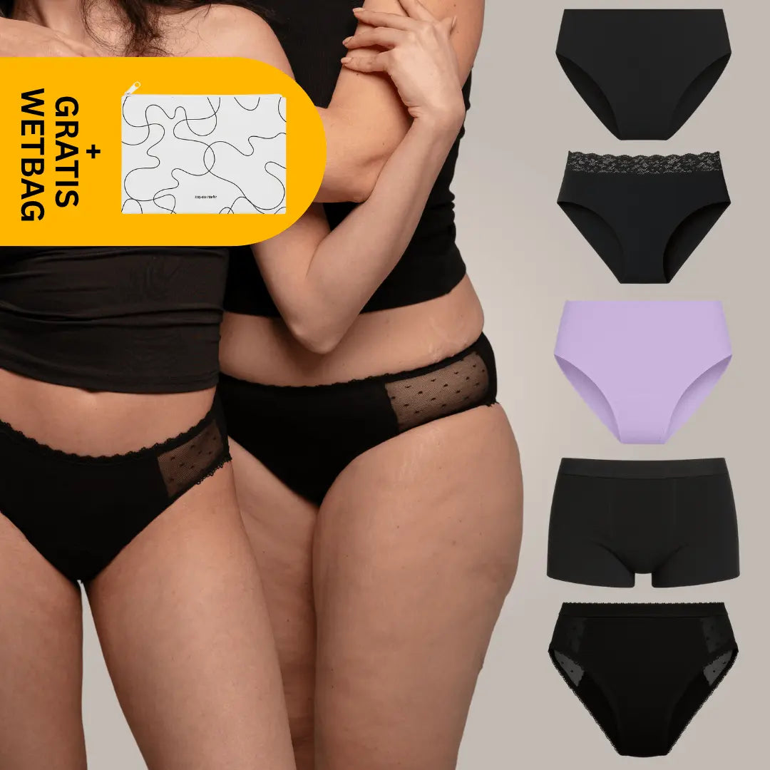 Blasenschutz 5 - er Set - Periodenunterwäsche, Menstruationsunterwäsche von my•mense