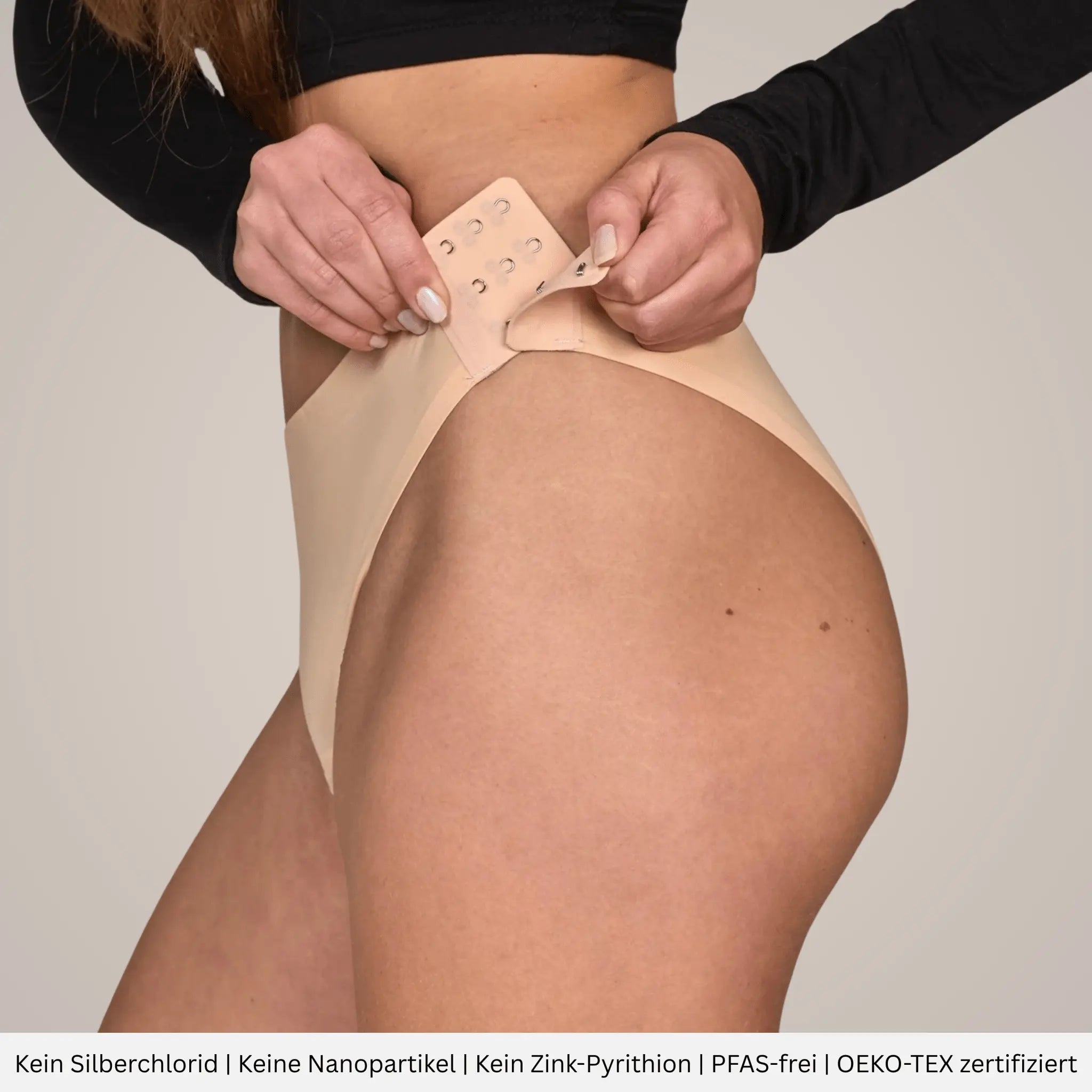 Ivy vanille - seamless Periodenslip mit Verschluss - Periodenunterwäsche, Menstruationsunterwäsche von my•mense