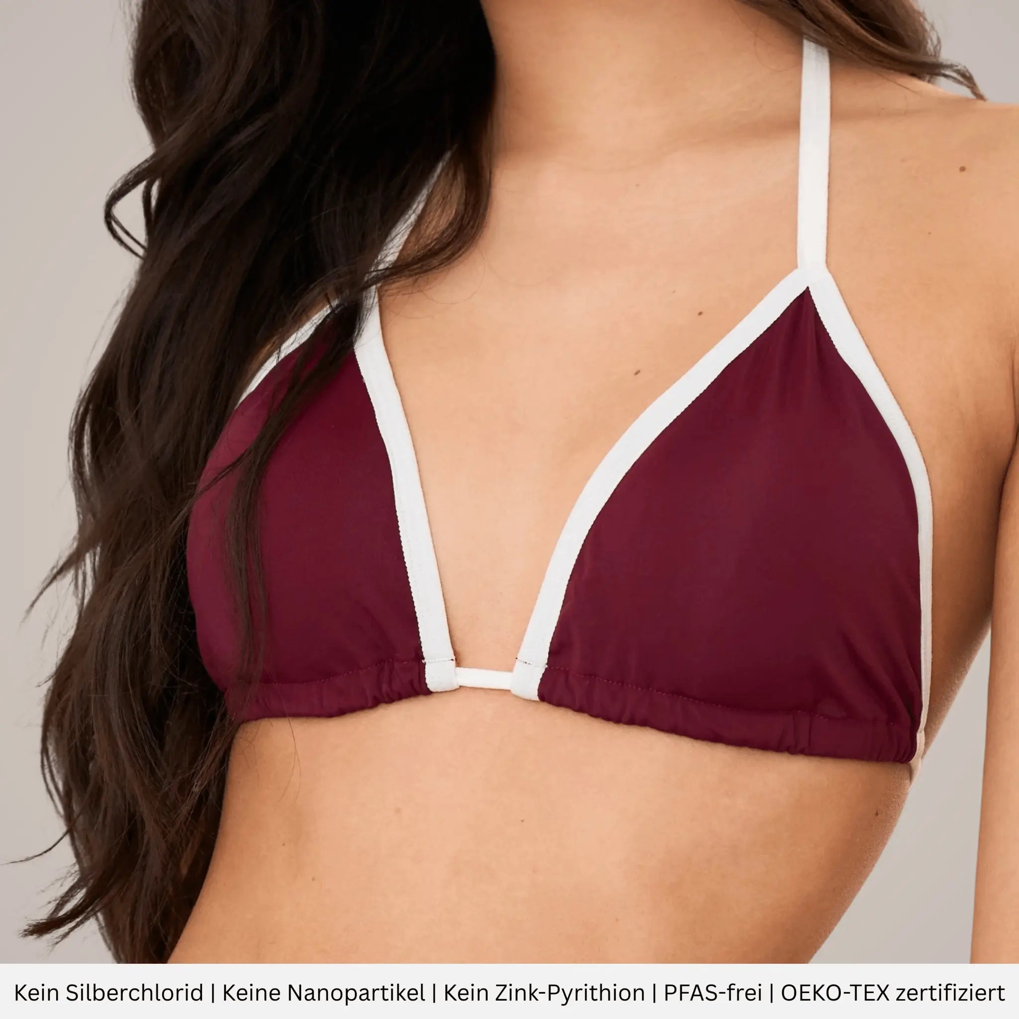 Periodenbikini Top „Lily“ burgund - Periodenunterwäsche, Menstruationsunterwäsche von my•mense