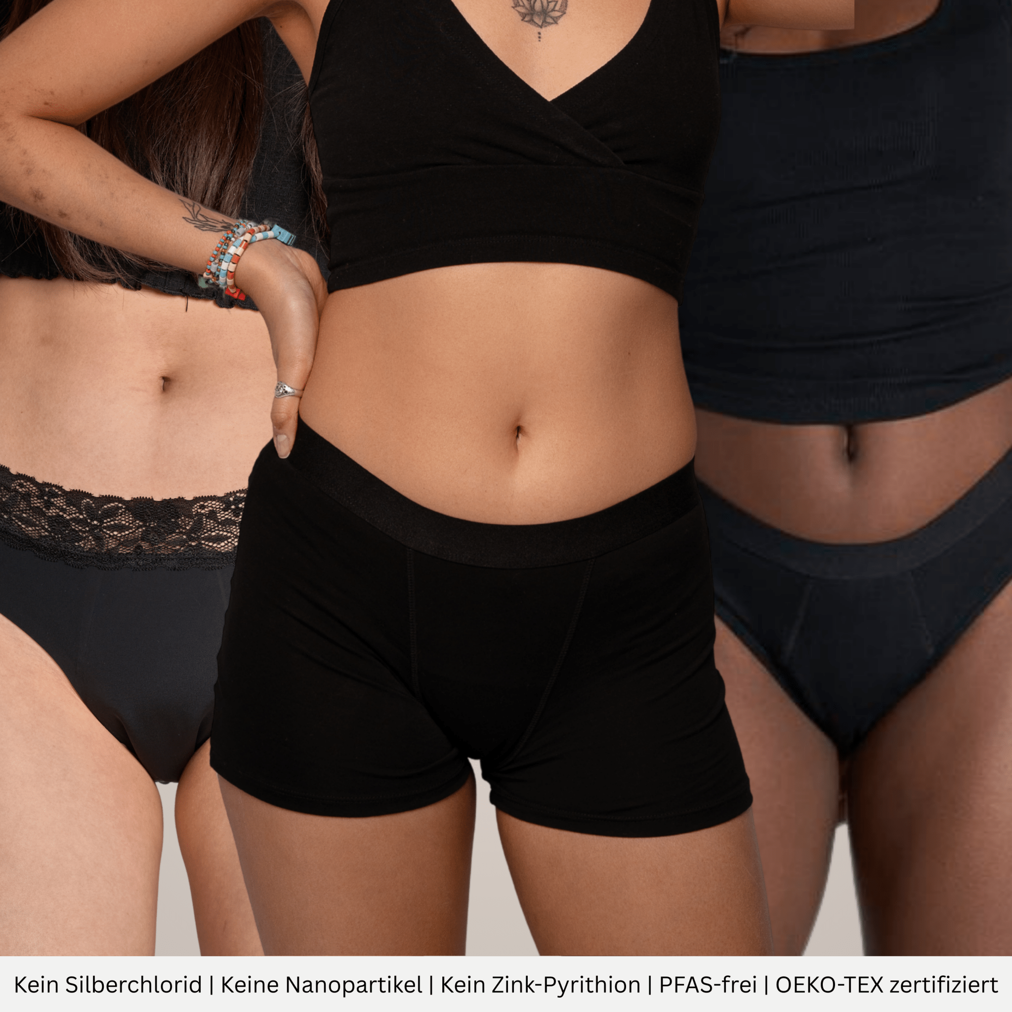 Starter Package - 3 Periodenslips zum Testen - Periodenunterwäsche, Menstruationsunterwäsche von my•mense