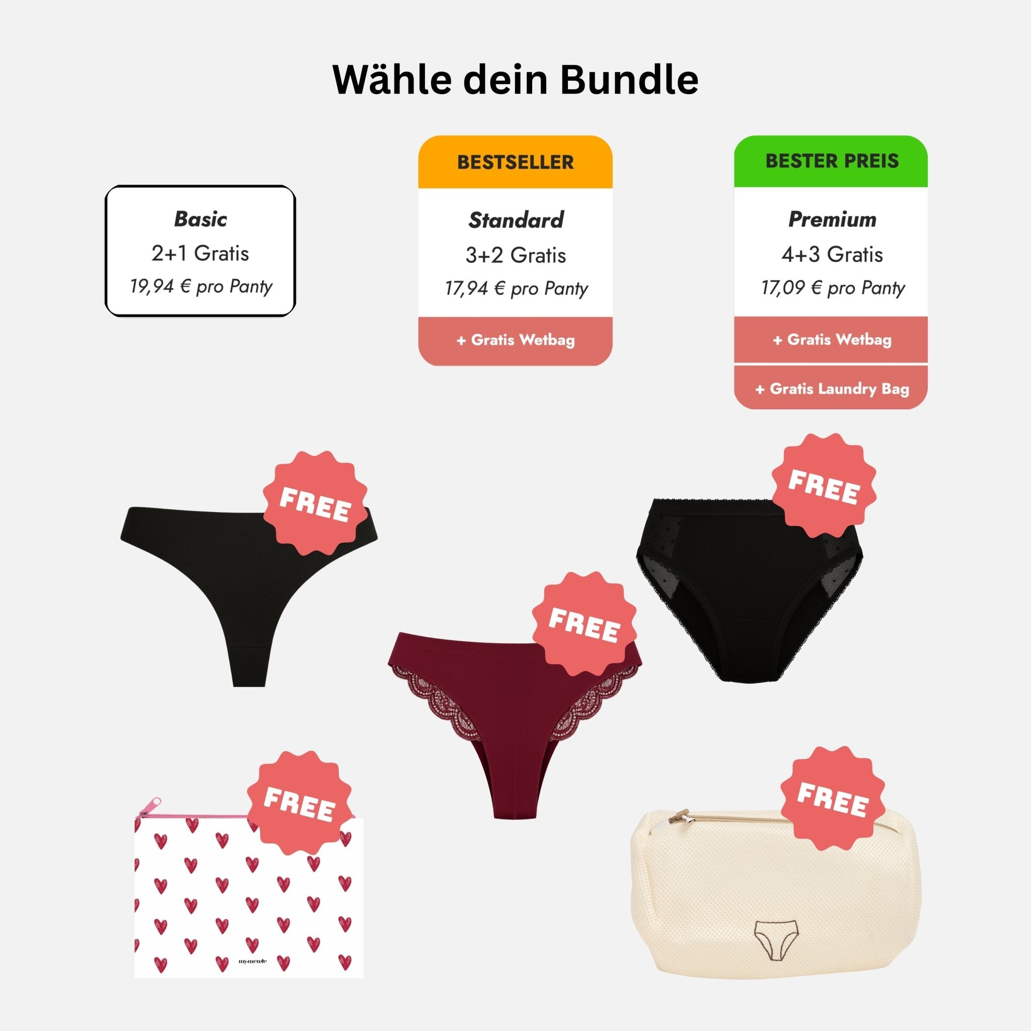 Bestseller Mix & Match - Periodenunterwäsche, Menstruationsunterwäsche von my•mense