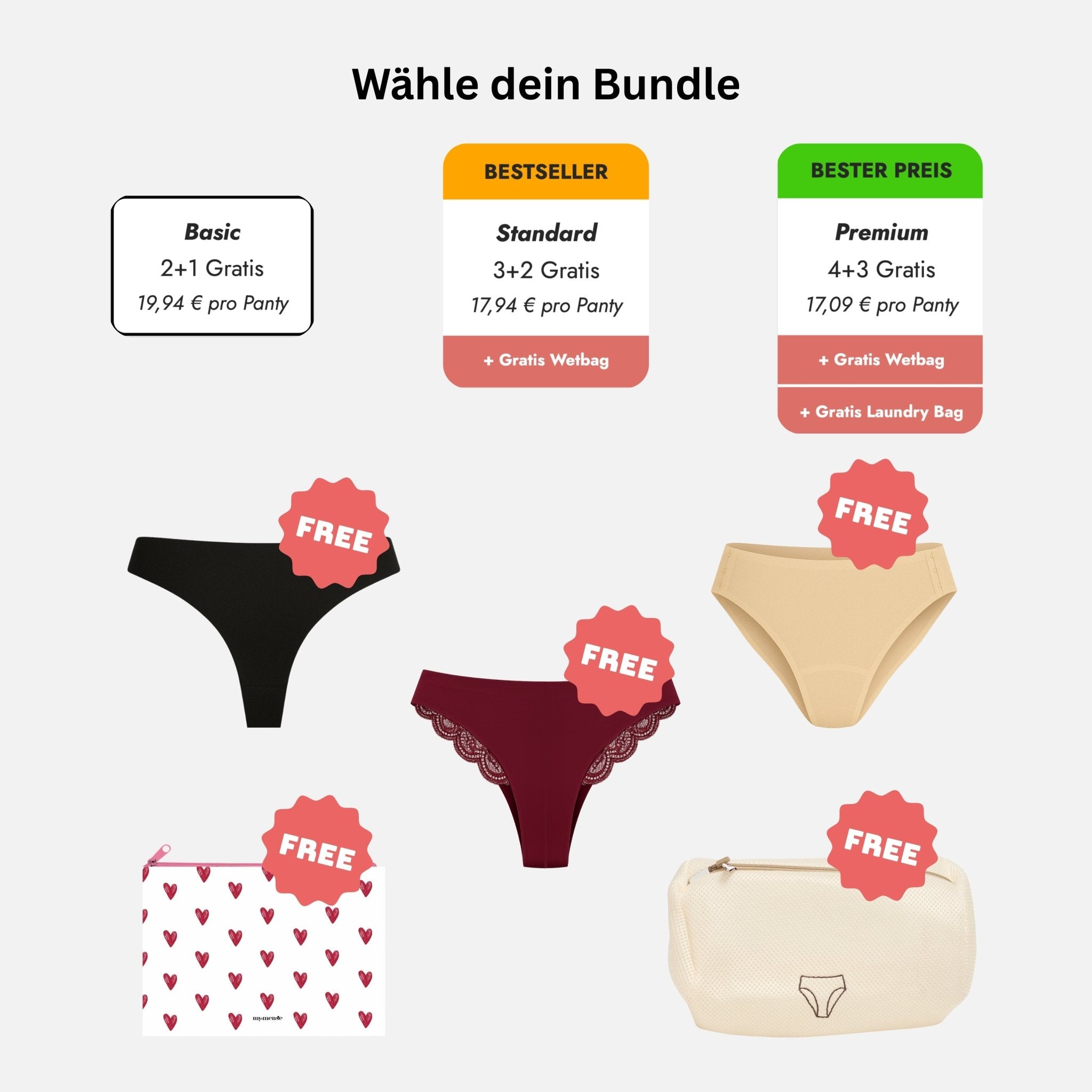 Bestseller Mix & Match - Periodenunterwäsche, Menstruationsunterwäsche von my•mense