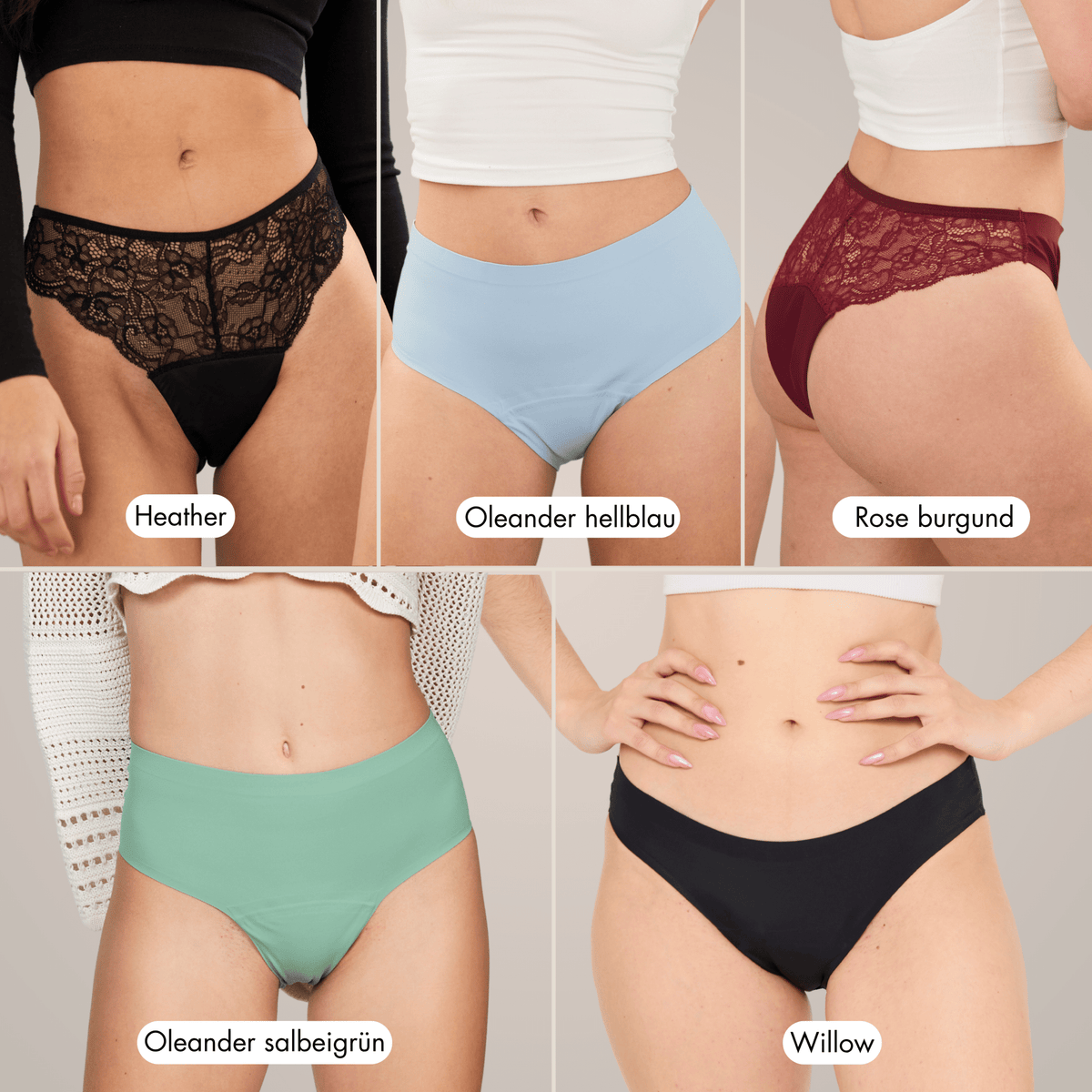 Bestseller Periodpanty Mix & Match - Periodenunterwäsche, Menstruationsunterwäsche von my•mense