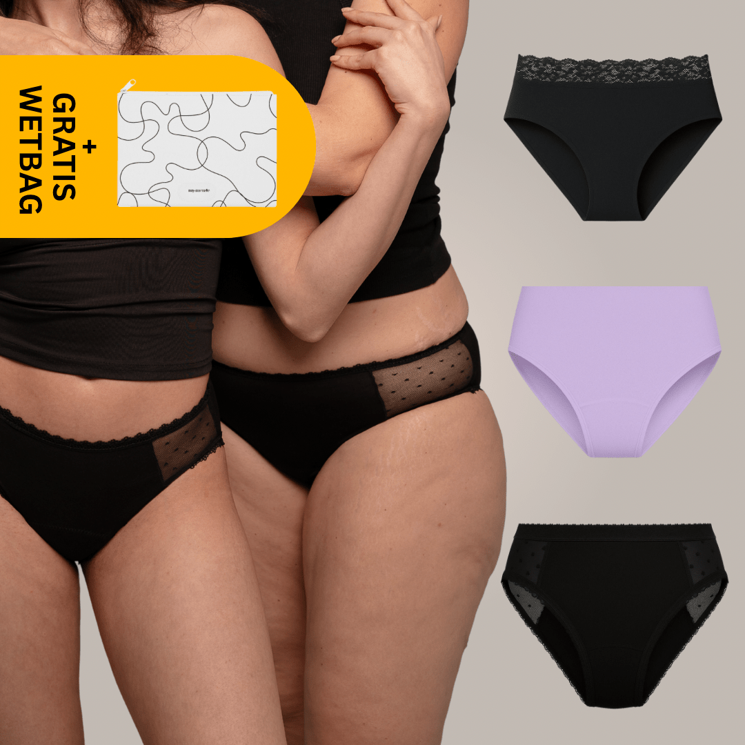 Blasenschutz 3 - er Set - Periodenunterwäsche, Menstruationsunterwäsche von my•mense