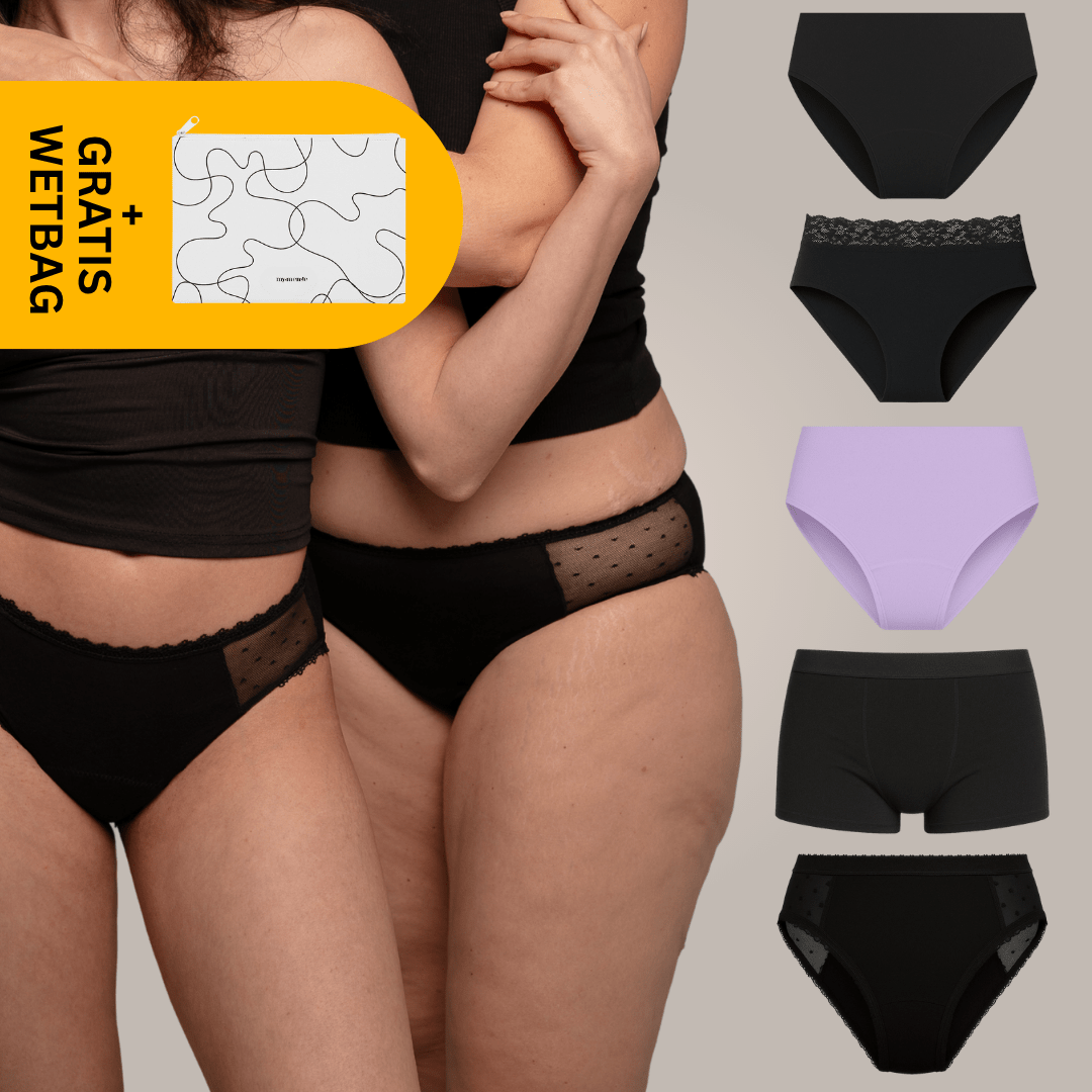 Blasenschutz 5 - er Set - Periodenunterwäsche, Menstruationsunterwäsche von my•mense