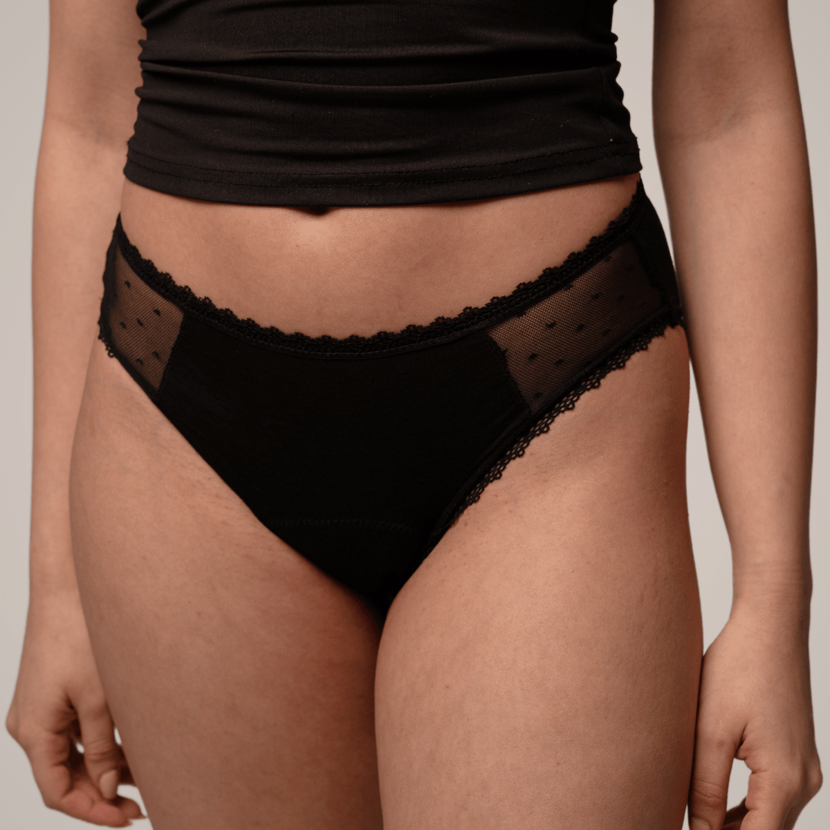 Calendula - highleg Periodenslip mit Spitze - Periodenunterwäsche, Menstruationsunterwäsche von my•mense