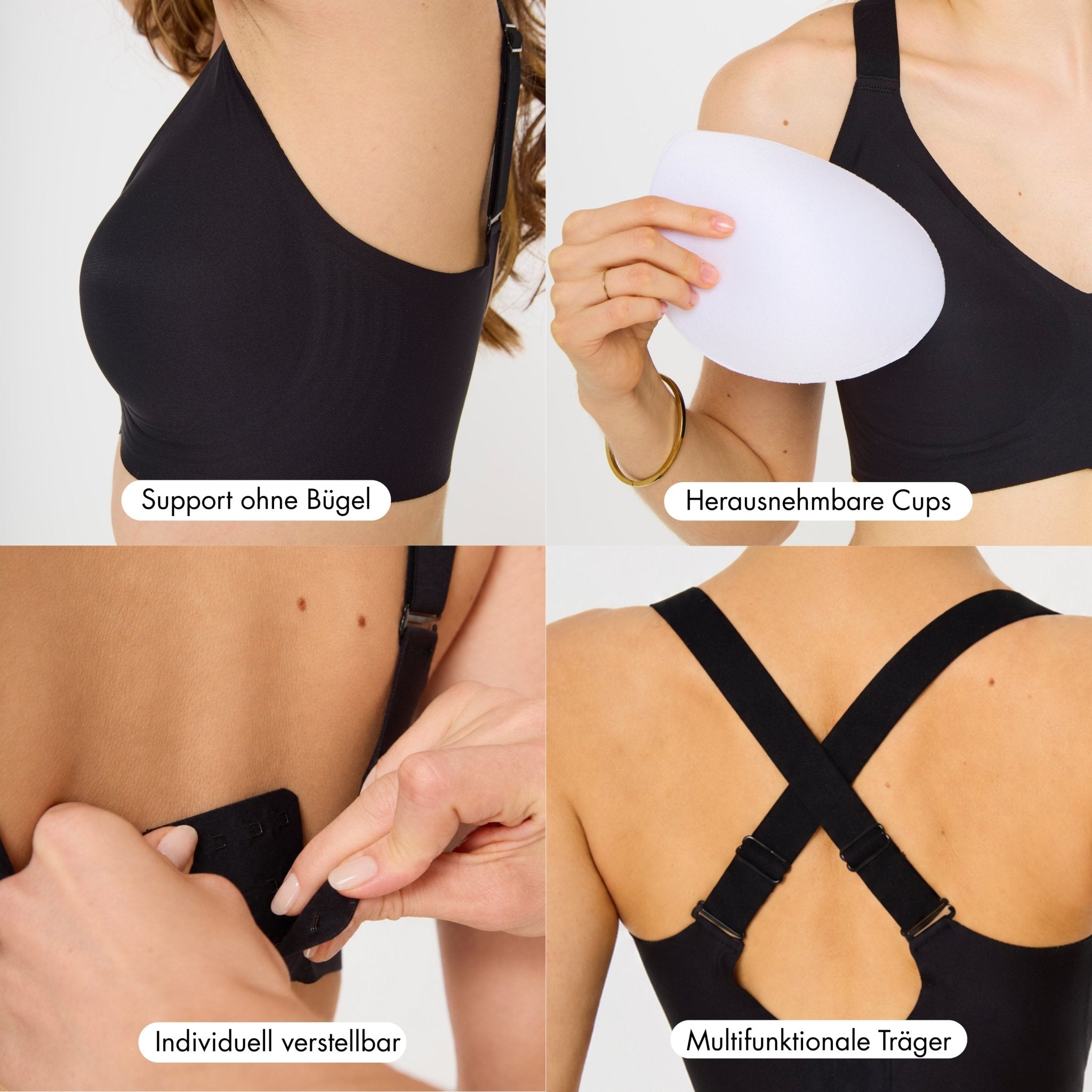 Comfort Everyday BH schwarz - Periodenunterwäsche, Menstruationsunterwäsche von my•mense