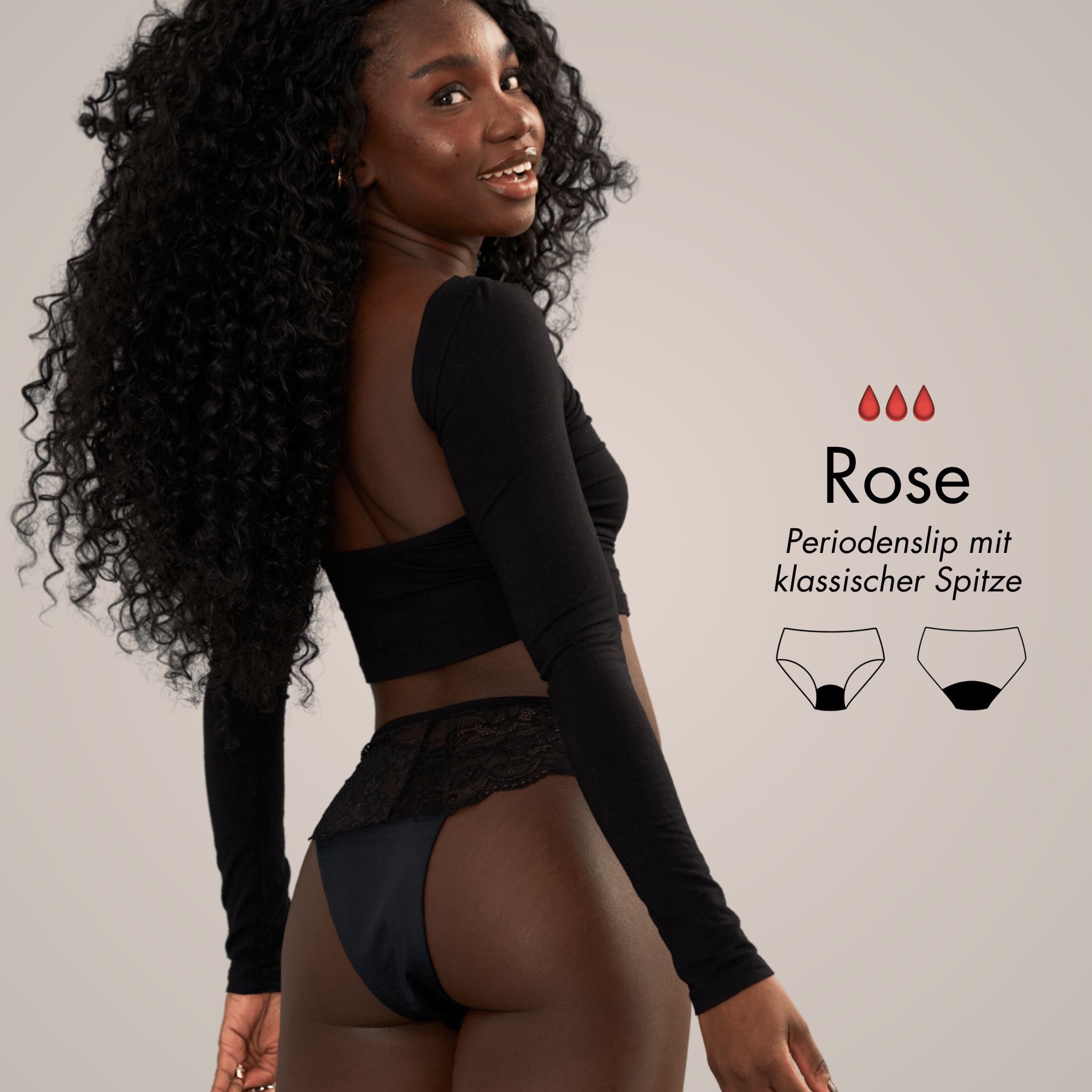 Lingerie Package - 3 Periodenslips mit eleganter Spitze - Periodenunterwäsche, Menstruationsunterwäsche von my•mense