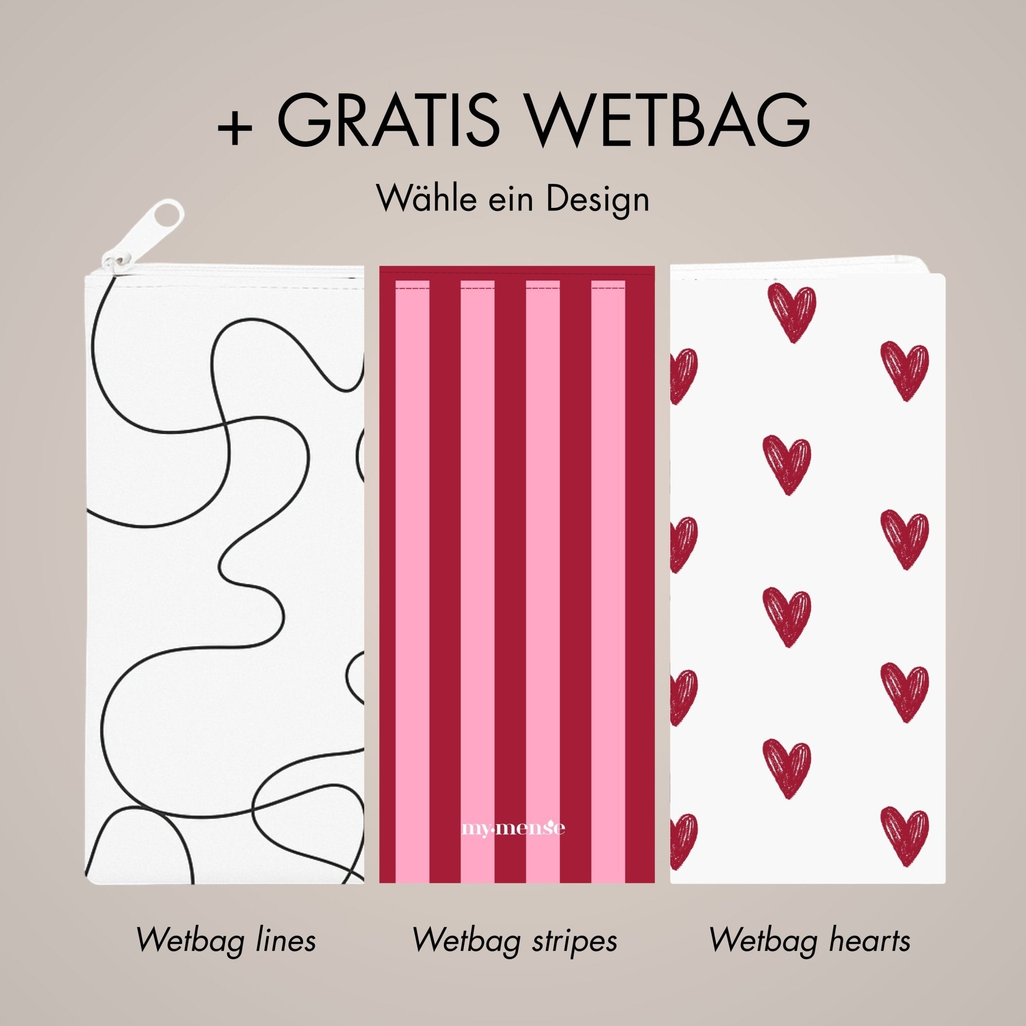 Love Premium Deal - 5 Periodenslips + GRATIS Wetbag - Periodenunterwäsche, Menstruationsunterwäsche von my•mense