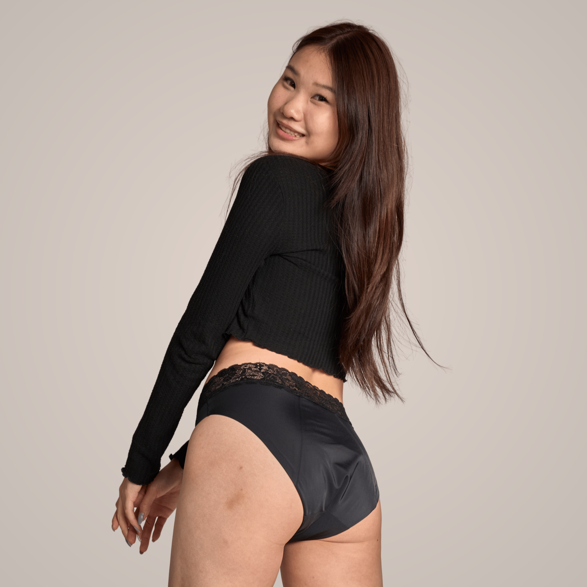 Magnolia Pro - seamless Periodenslip mit Spitze - Periodenunterwäsche, Menstruationsunterwäsche von my•mense