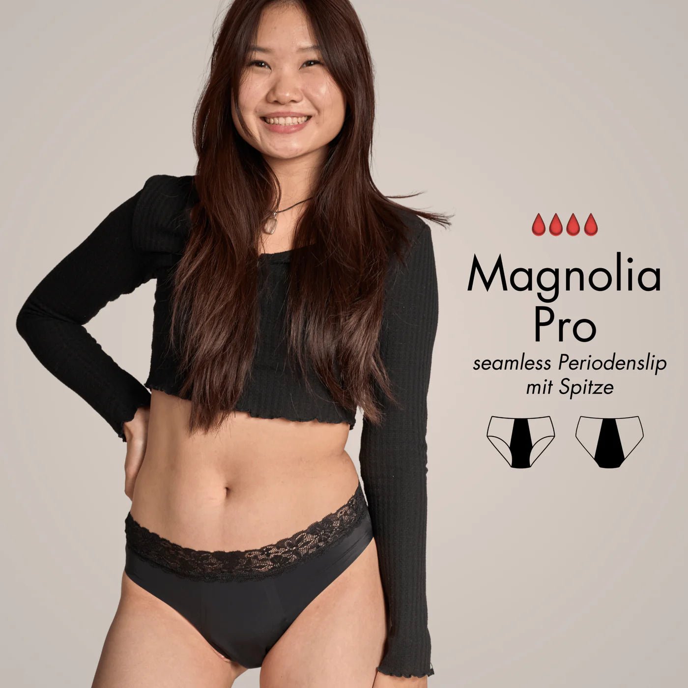 Medium Flow Package - 4 Periodenslips für mittelstarke Tage - Periodenunterwäsche, Menstruationsunterwäsche von my•mense