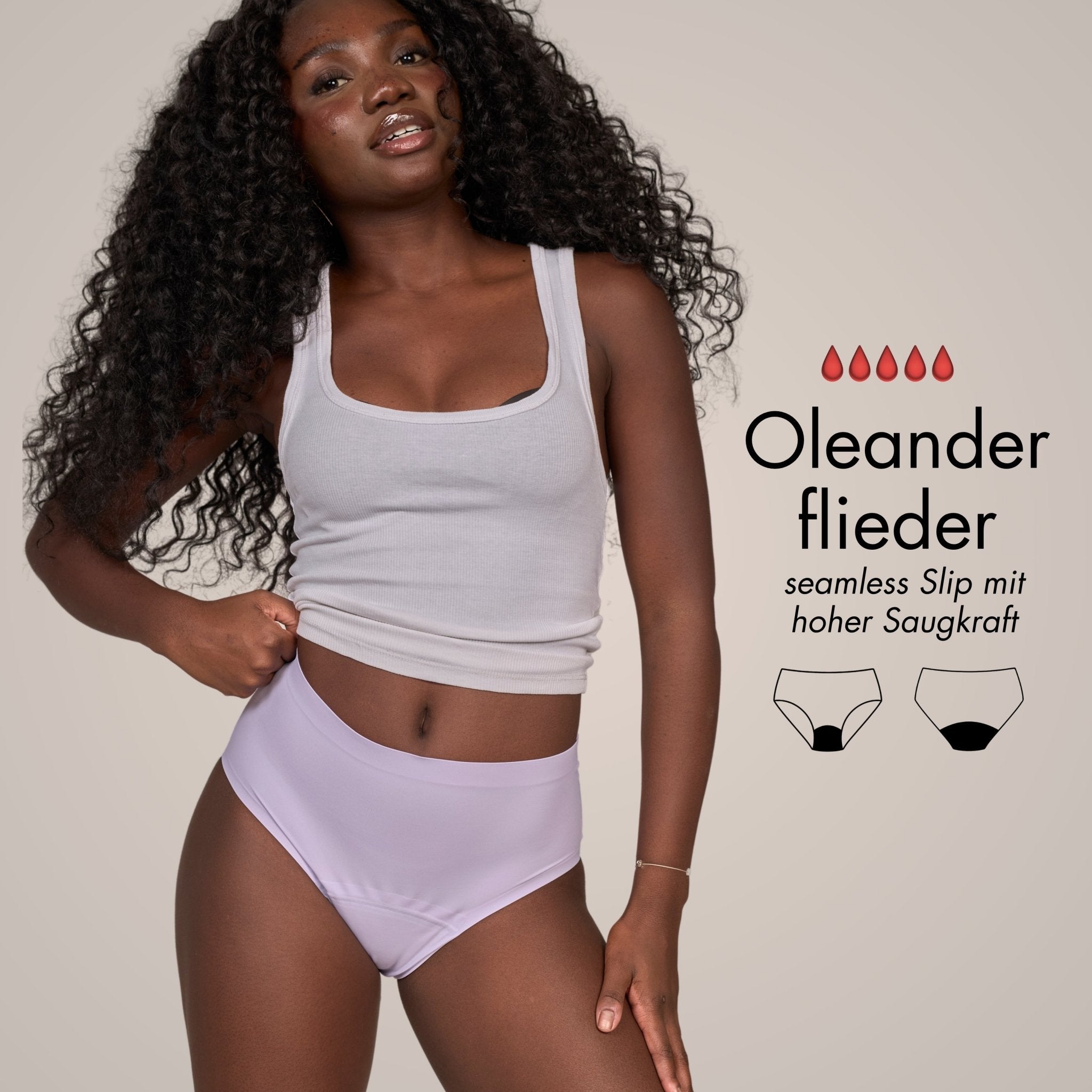 Oleander flieder - seamless Periodenslip mit hoher Saugkraft - Periodenunterwäsche, Menstruationsunterwäsche von my•mense