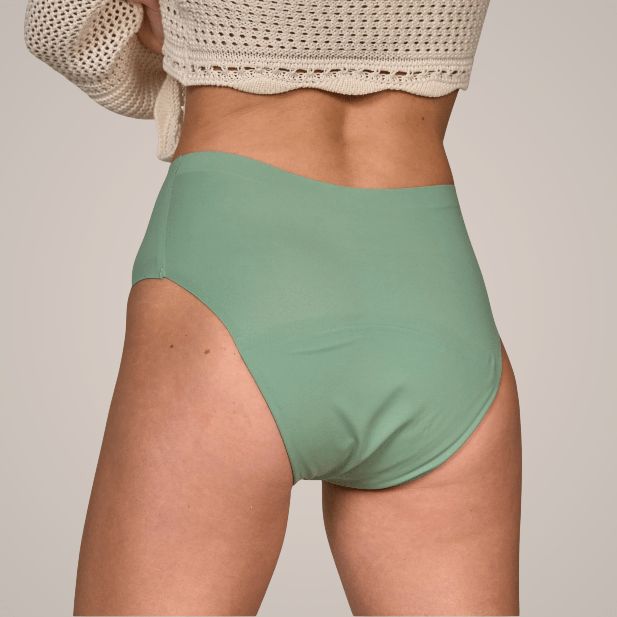 Oleander salbeigrün - seamless Periodenslip mit hoher Saugkraft - Periodenunterwäsche, Menstruationsunterwäsche von my•mense