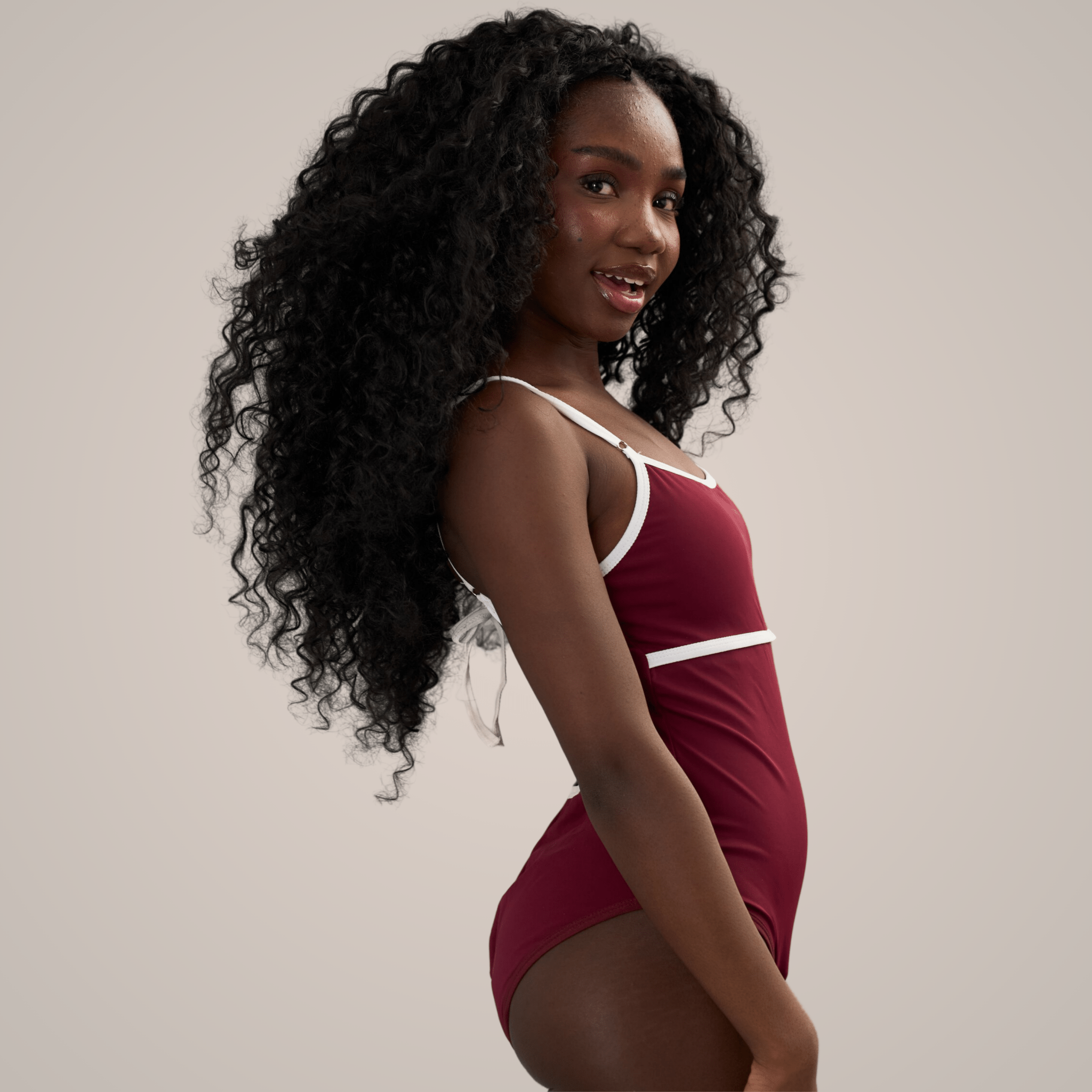 Periodenbadeanzug „Jasmine“ burgund - Periodenunterwäsche, Menstruationsunterwäsche von my•mense