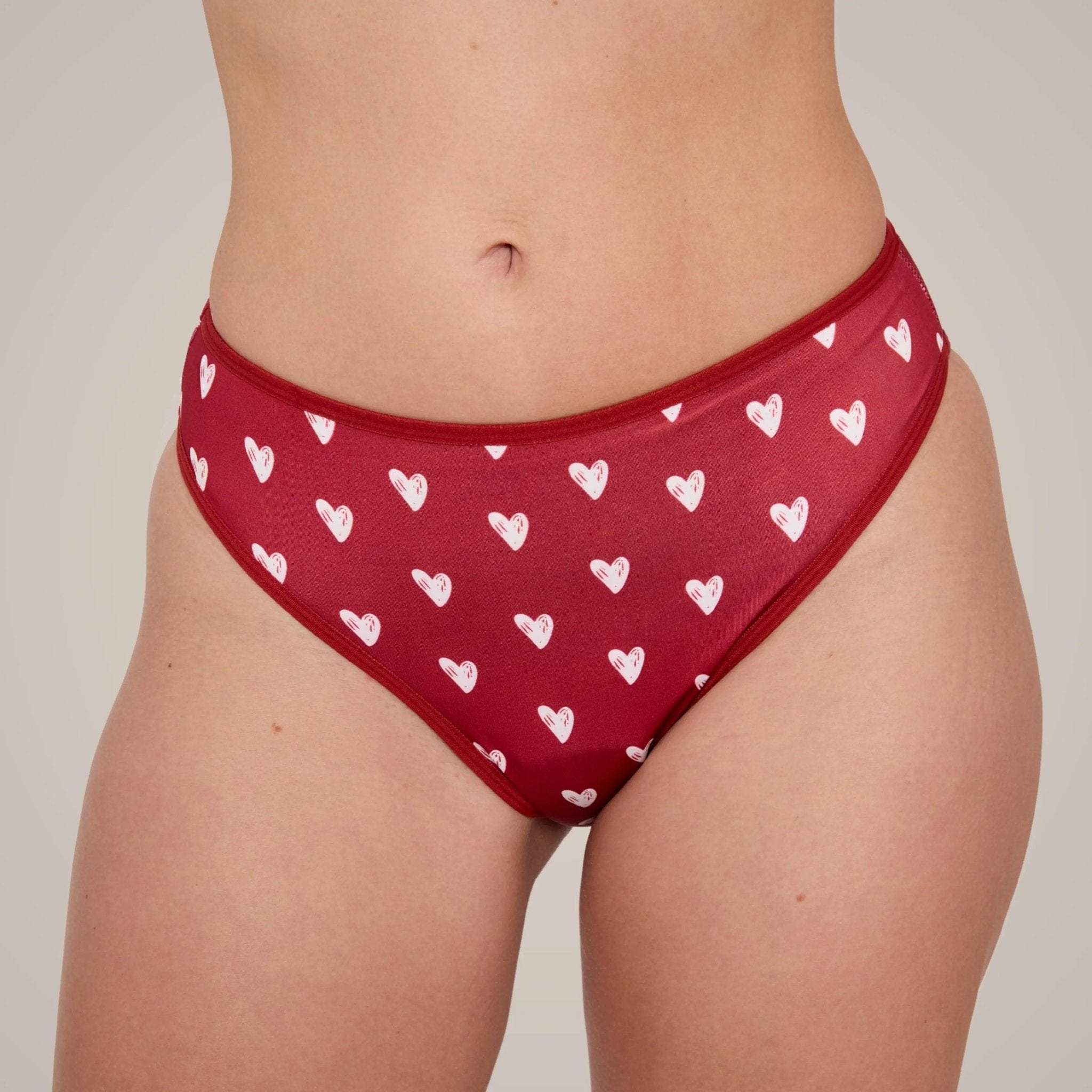 Periodenbikini Set hearts - 3x Pantys + Top - Periodenunterwäsche, Menstruationsunterwäsche von my•mense