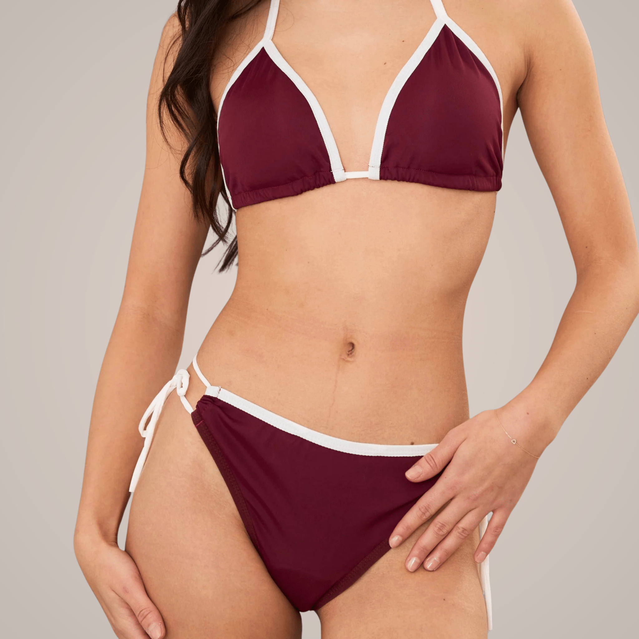 Periodenbikini Set „Lily“ burgund - Periodenunterwäsche, Menstruationsunterwäsche von my•mense