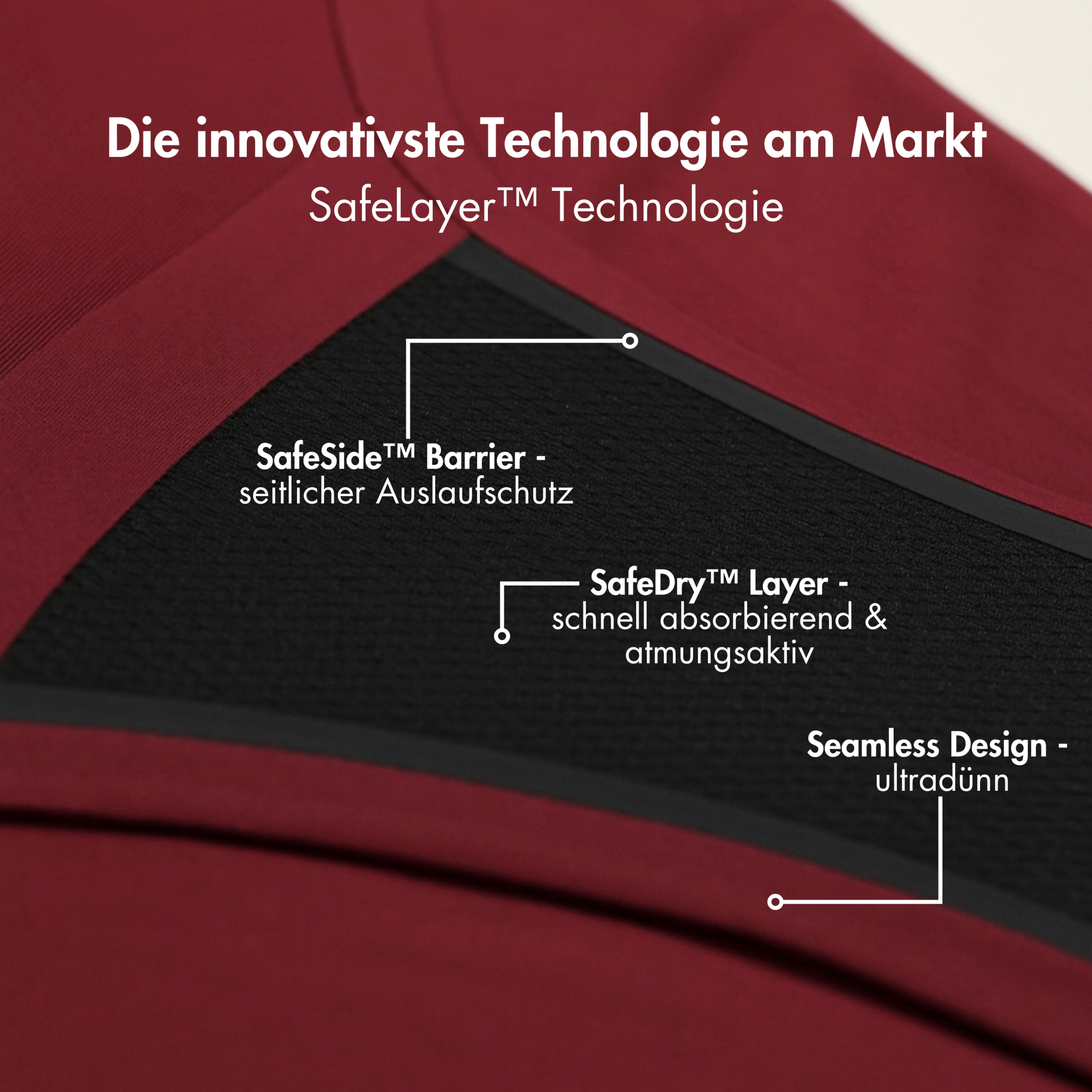Rose burgund - Periodenslip mit klassischer Spitze - Periodenunterwäsche, Menstruationsunterwäsche von my•mense