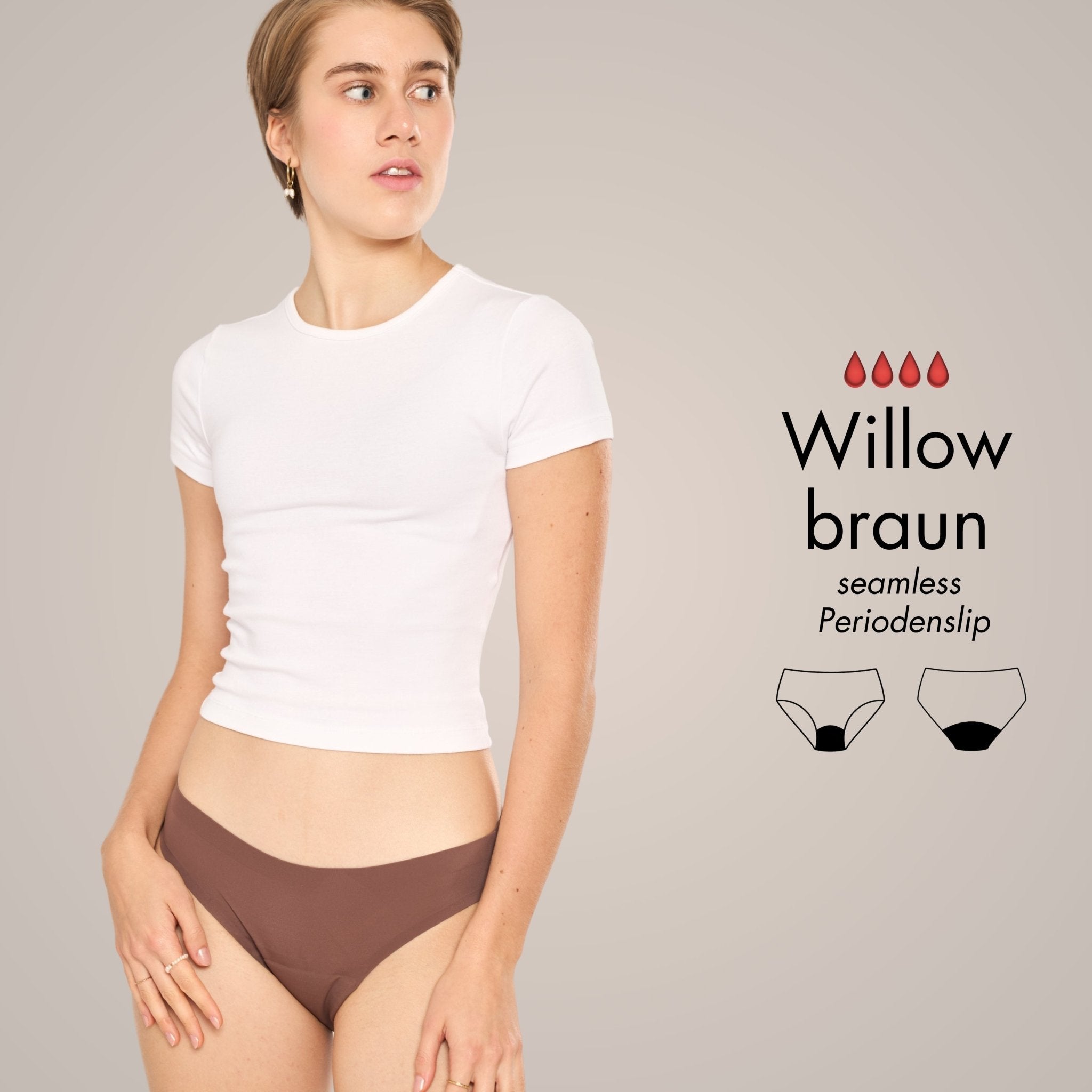 Willow braun - Periodenunterwäsche, Menstruationsunterwäsche von my•mense