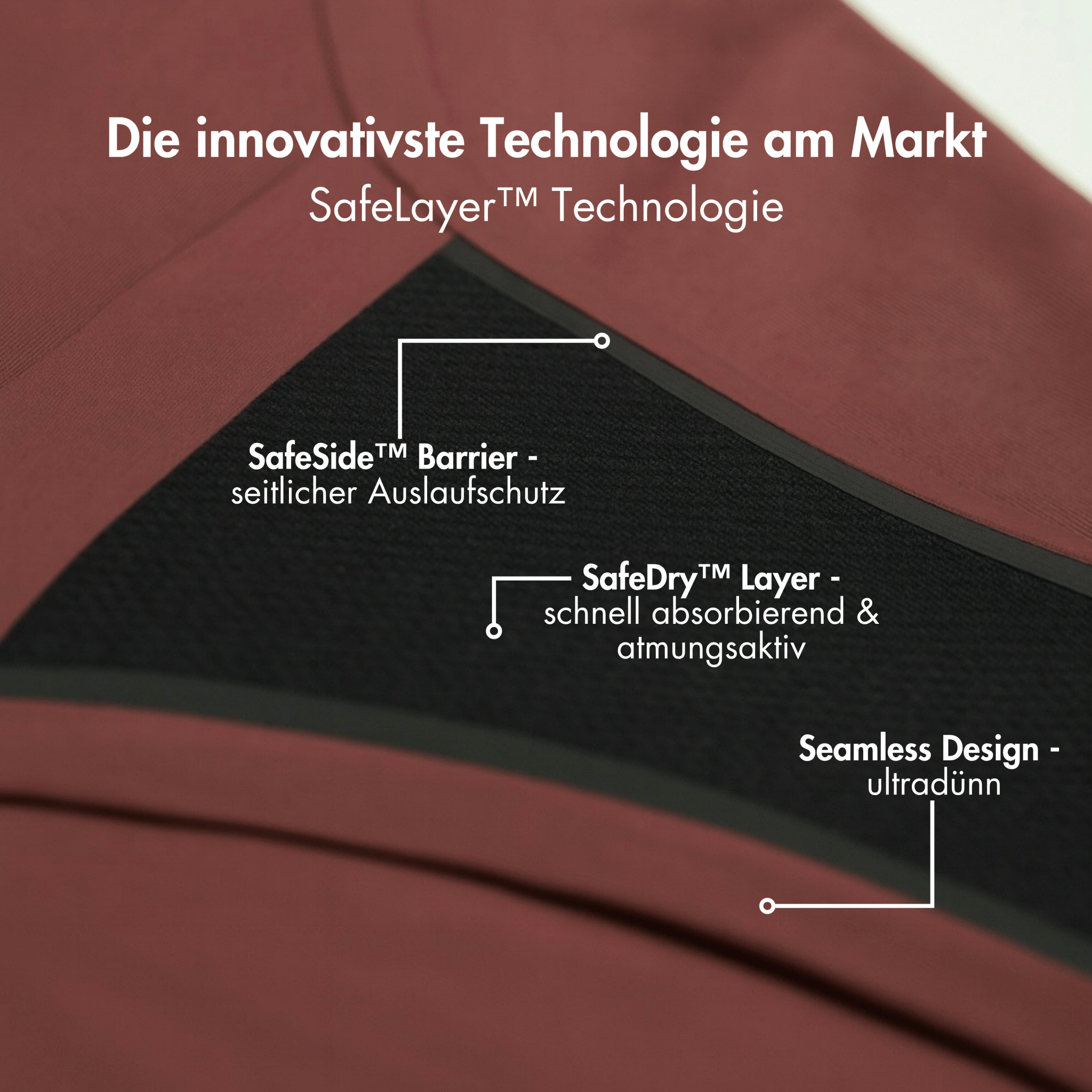 Willow braun - seamless Periodenslip - Periodenunterwäsche, Menstruationsunterwäsche von my•mense