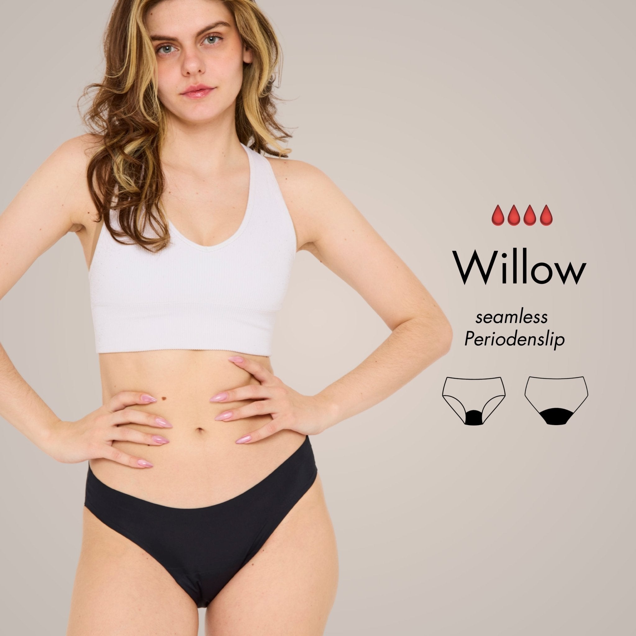 Willow - seamless Periodenslip - Periodenunterwäsche, Menstruationsunterwäsche von my•mense